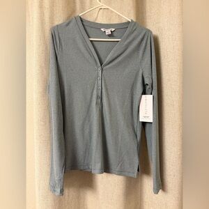 Athleta Uptempo Ribbed Henley Top